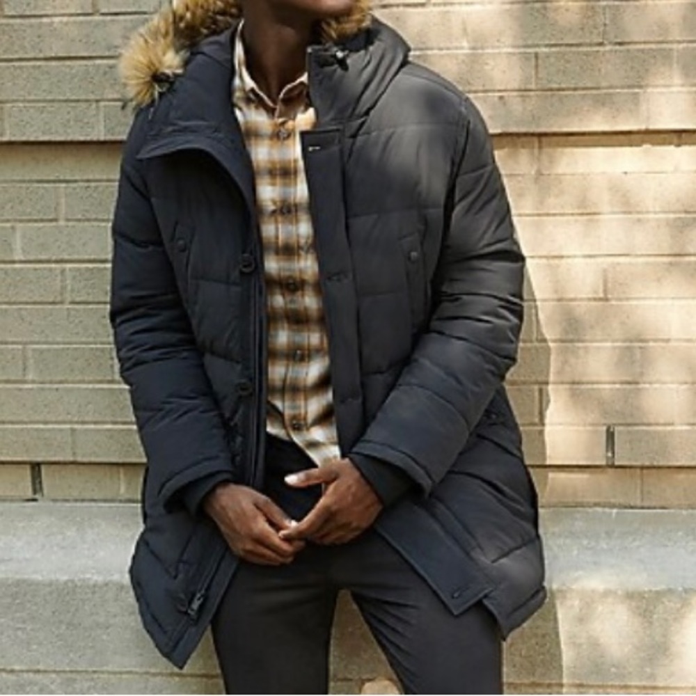 Express Black Nylon Hooded Parka